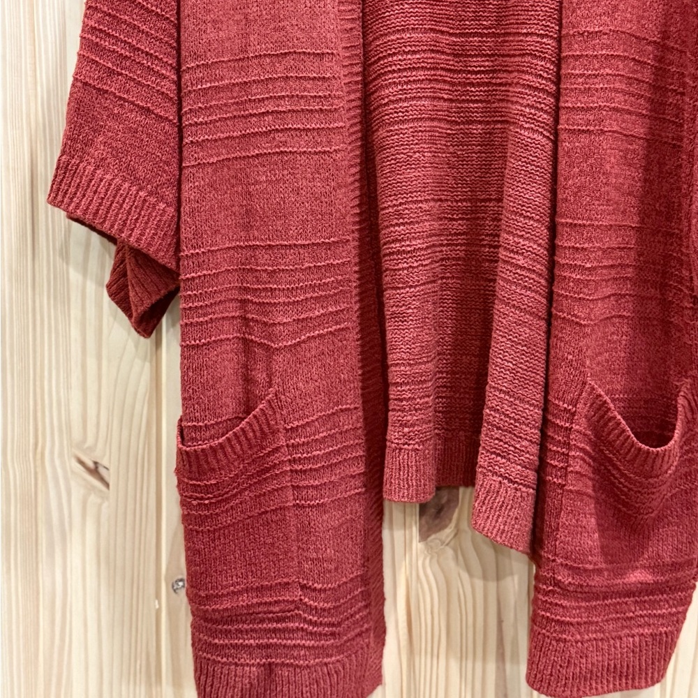 Old Navy Brick Red Open-Front Knit Cardigan - Picture 2 of 7